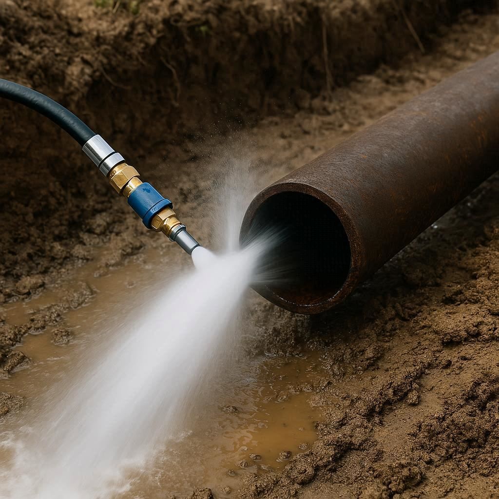 Гидродинамическая прочистка водопроводных труб в Ступине