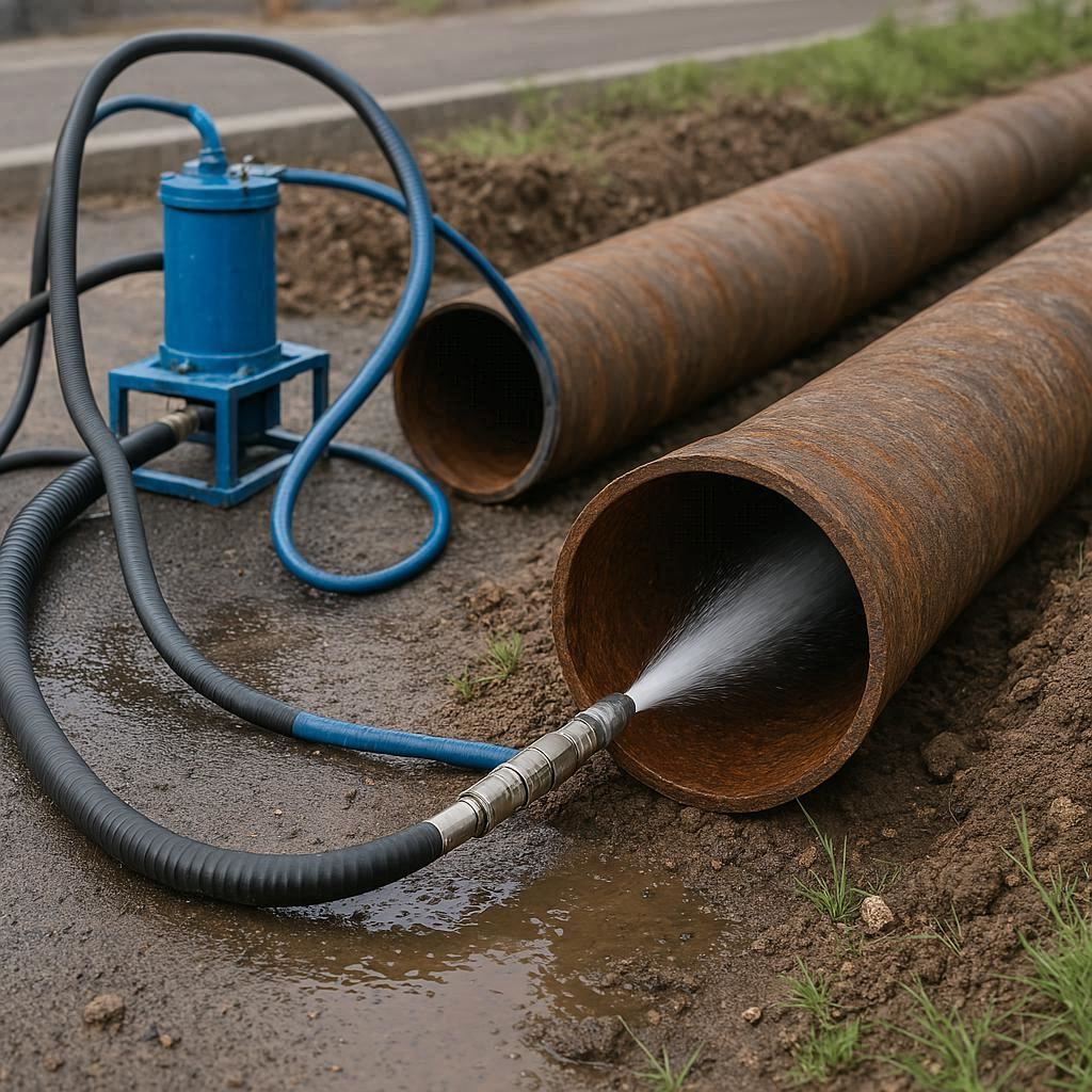 Гидродинамическая прочистка водопроводных труб в Ступине