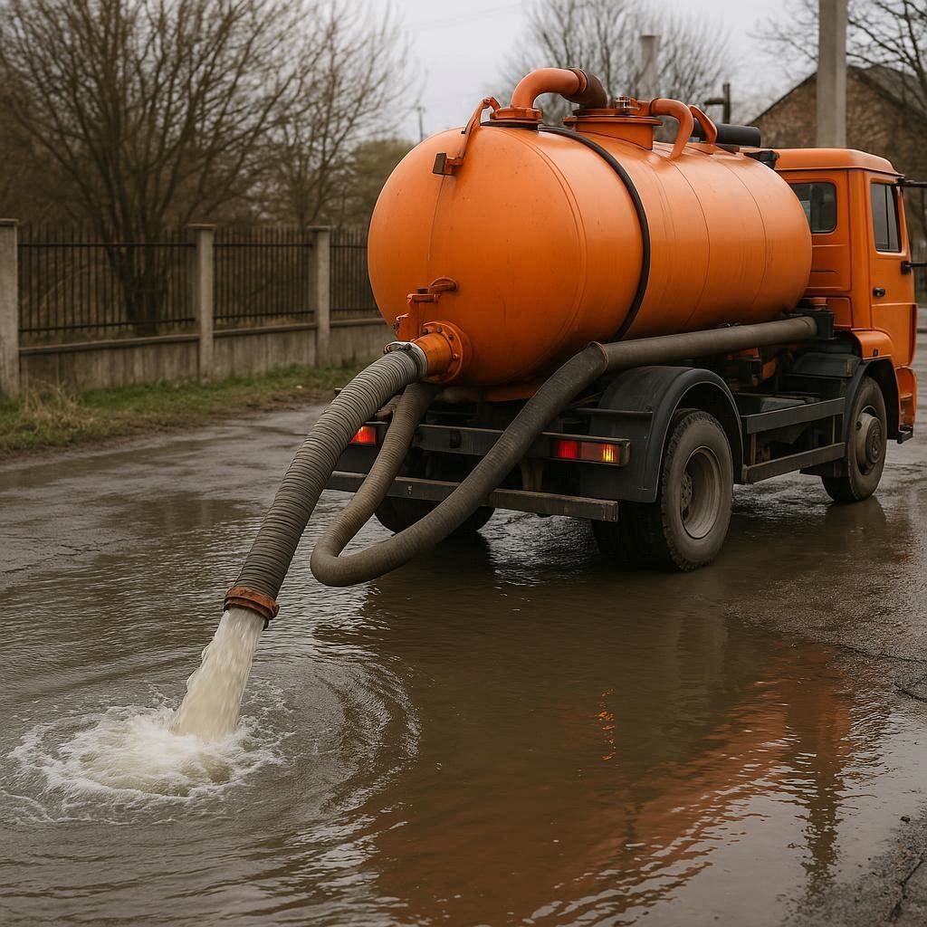 Откачка воды в Ступине