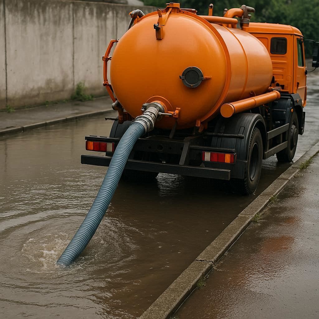 Откачка воды в Ступине